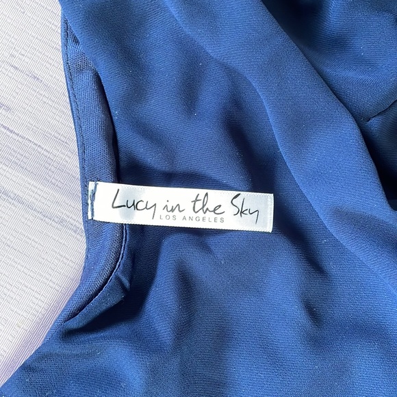 Lucy in the Sky Chelsea Shoulder Tie Dress in Navy - Picture 4 of 4